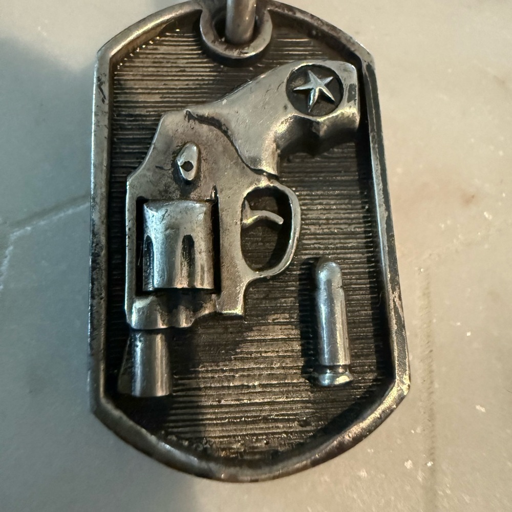 King Baby Studio Silver Gun Pendant and chain in sterling silver 925